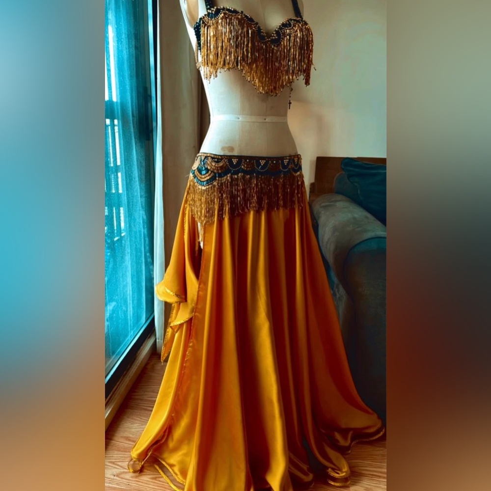 Egyptian Queen Art Deco Vintage Gold Bellydance Costume